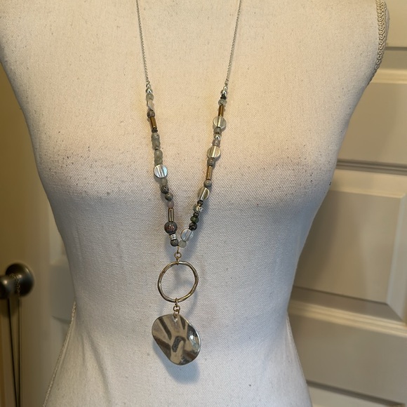 J.Jill Drop Pendant Semi-Precious Necklace Adjustable NWT - Picture 8 of 8
